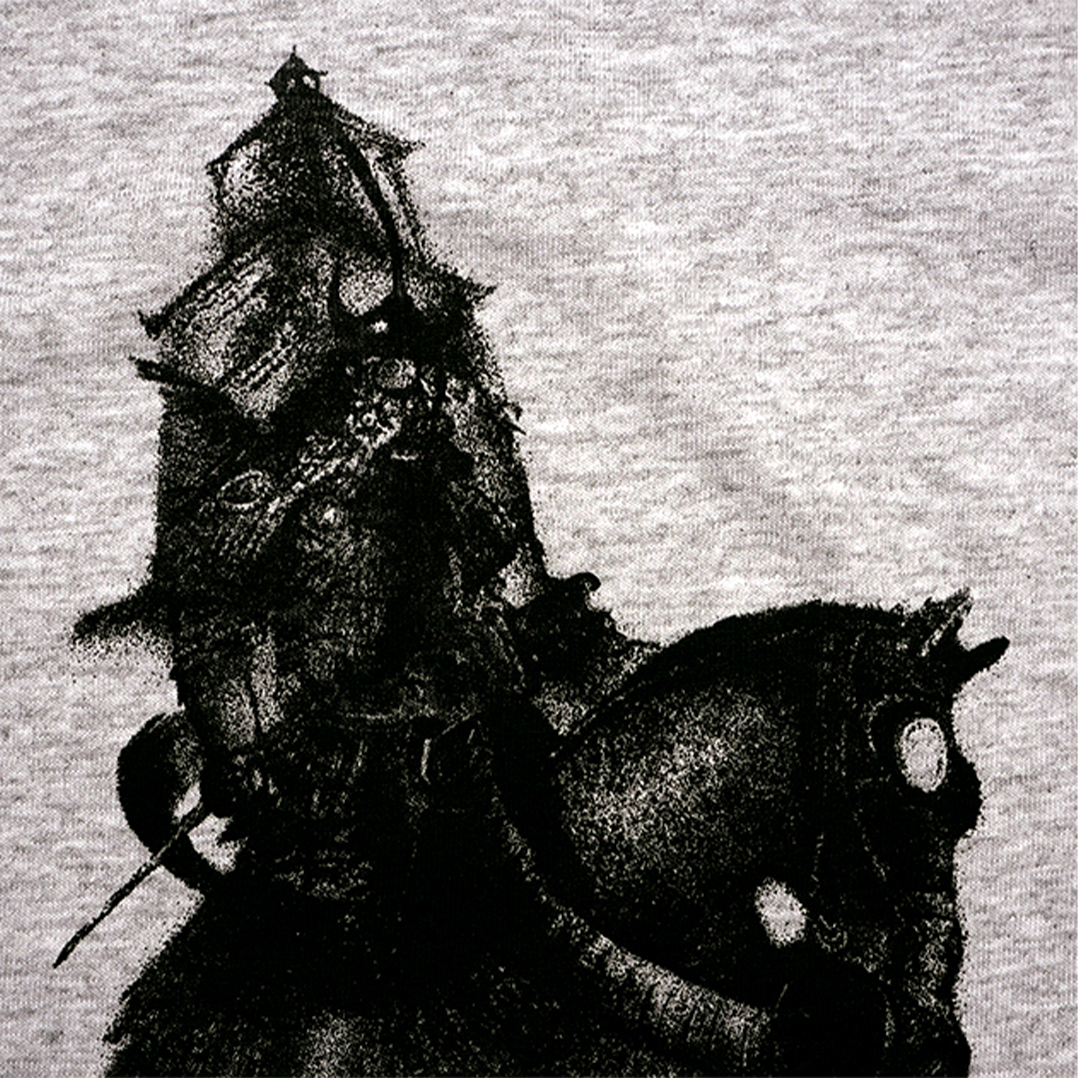 Zoom du motif samouraï sur t-shirt personnalisé 